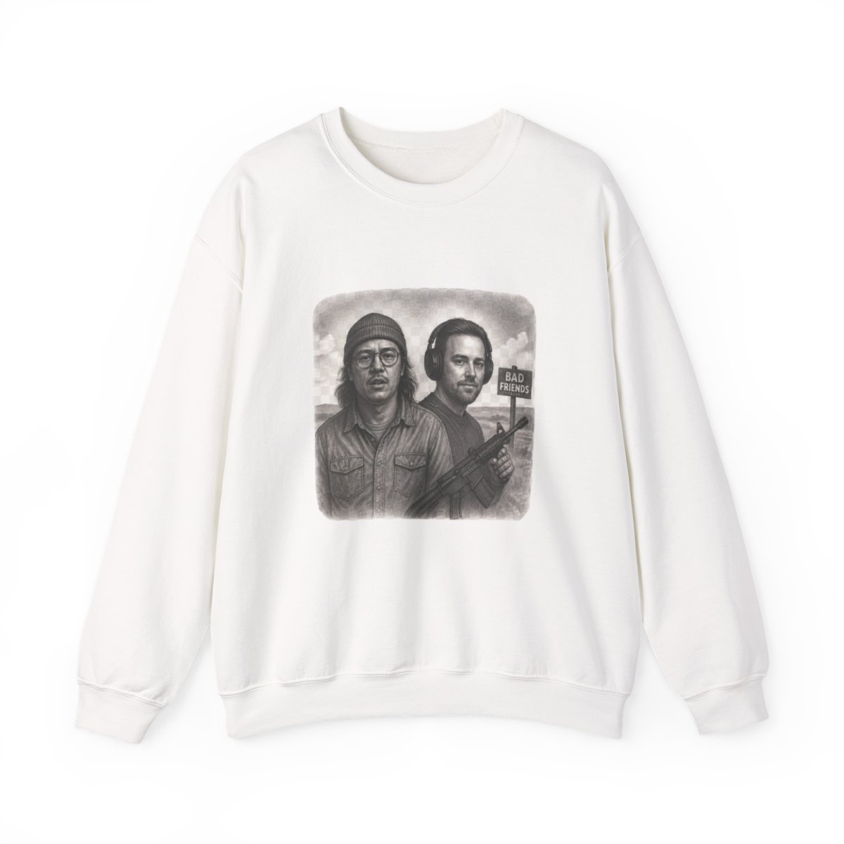 Bad Friends Podcast Classic Portrait Sweatshirt - Comedy Fan Gift — official Bad Friends sweatshirts